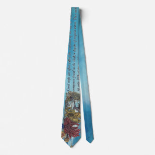 Underwater Hand-Painted Coral reef Neck Tie