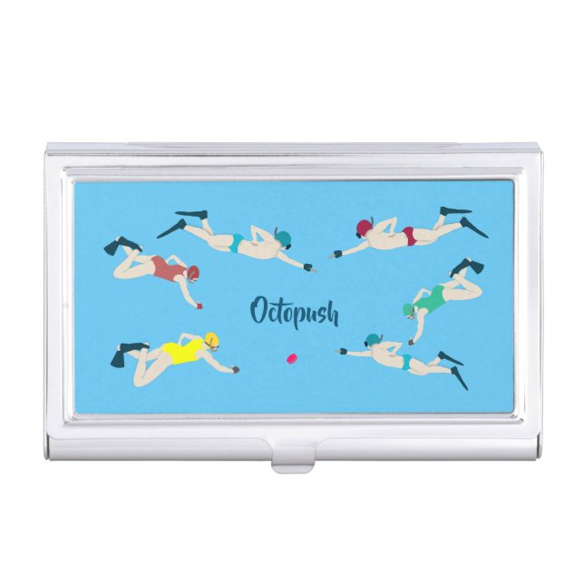 Underwater Hockey Business Card Case (Front)
