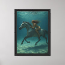 Underwater Horse Ride Canvas Art Print