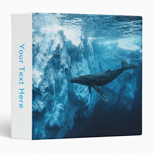 Underwater iceberg and a Humpback Whale 3 Ring Binder
