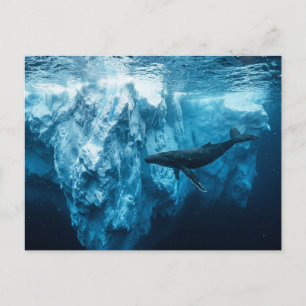 Underwater iceberg and a Humpback Whale Postcard
