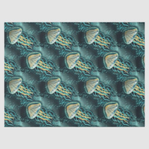 Underwater Jellyfish Teal Tissue Paper