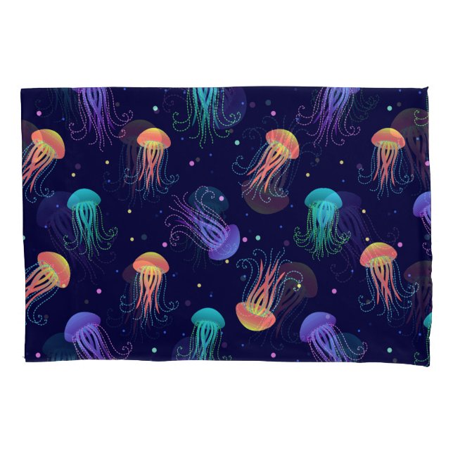 Underwater jellyfish world: bright pattern. pillow case (Front)