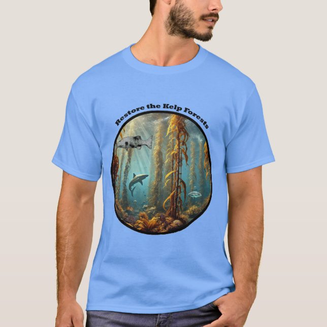 Underwater Kelp Forest with Fish and Lobster URM T-Shirt (Front)