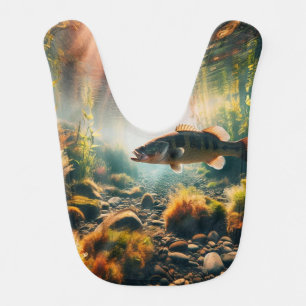 Underwater large mouth bass baby bib