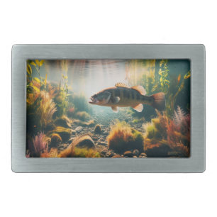 Underwater large mouth bass belt buckle