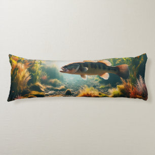 Underwater large mouth bass body pillow