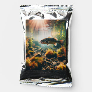 Underwater large mouth bass coffee drink mix