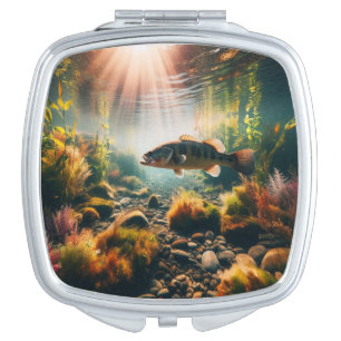Underwater large mouth bass compact mirror