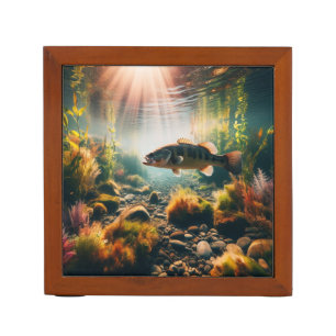 Underwater large mouth bass desk organizer