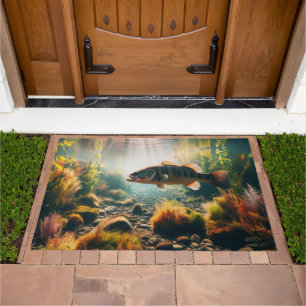 Underwater large mouth bass doormat