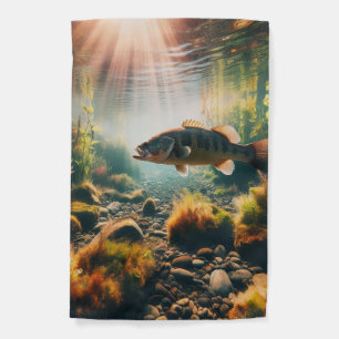 Underwater large mouth bass garden flag
