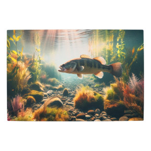 Underwater large mouth bass metal print