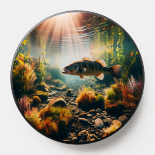 Underwater large mouth bass PopSocket