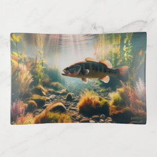 Underwater large mouth bass trinket tray