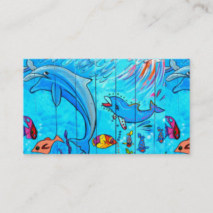 underwater laughing dolphins business card