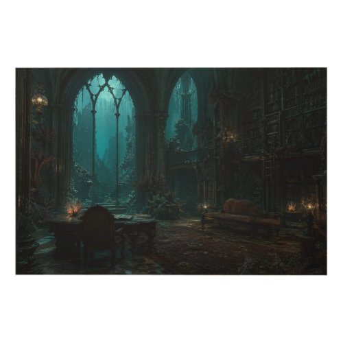 Underwater Library Arches Wood Wall Art