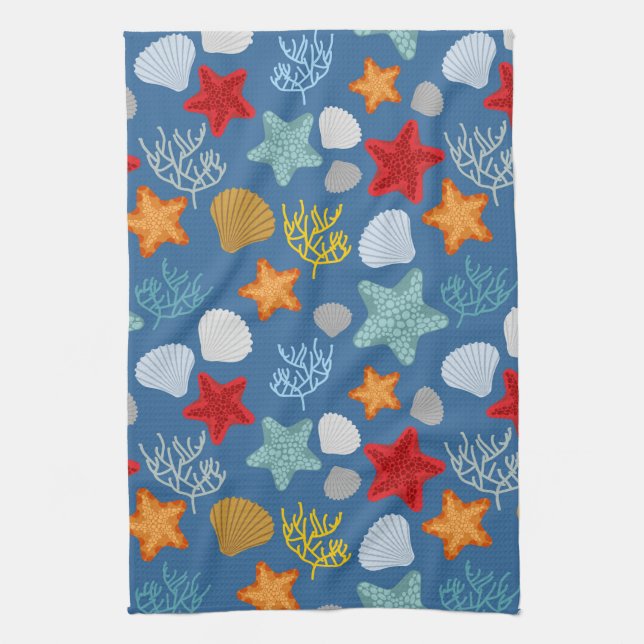 Underwater Life Pattern Kitchen Towel (Vertical)