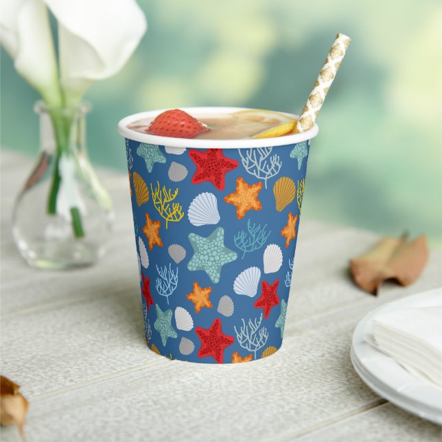 Underwater Life Pattern Paper Cups (Insitu)