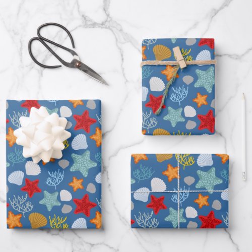 Underwater Life Pattern Wrapping Paper Sheets