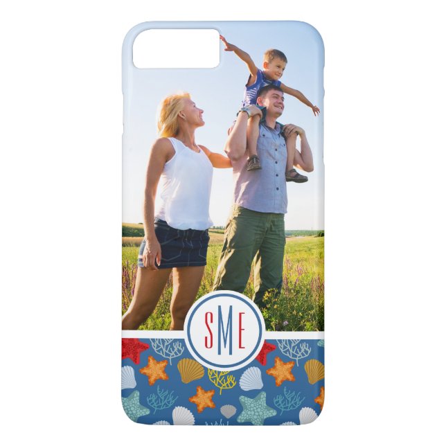Underwater Life Pattern| Your Photo & Monogram Case-Mate iPhone Case (Back)