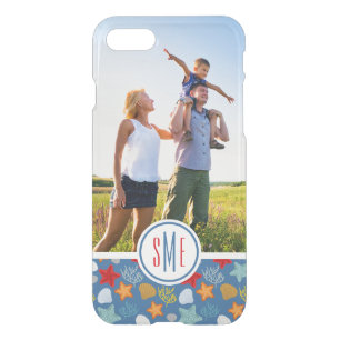 Underwater Life Pattern  Your Photo & Monogram iPhone SE/8/7 Case