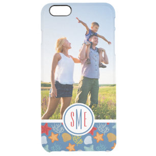 Underwater Life Pattern  Your Photo & Monogram Clear iPhone 6 Plus Case