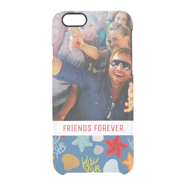 Underwater Life Pattern | Your Photo & Text Uncommon iPhone Case (Back)
