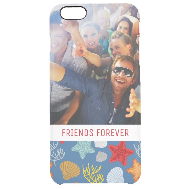 Underwater Life Pattern | Your Photo & Text Uncommon iPhone Case (Back)
