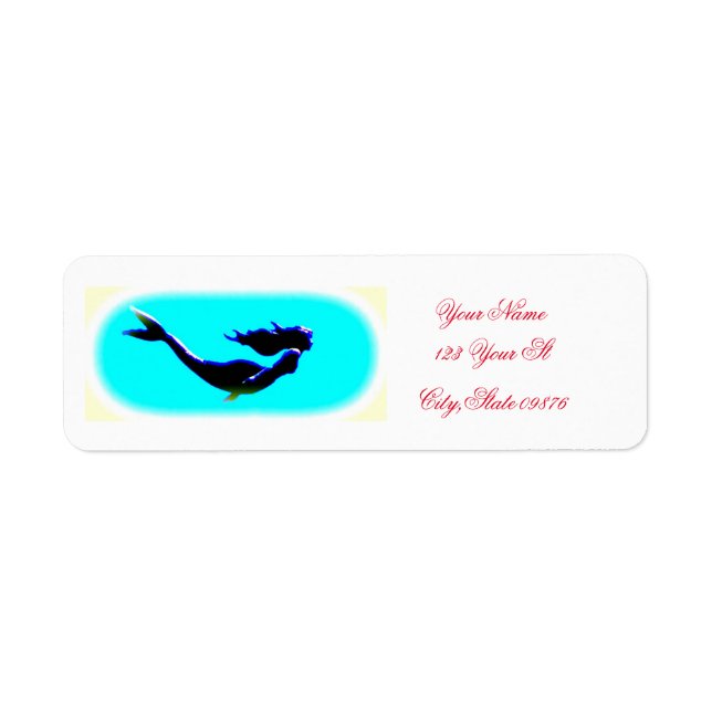 underwater mermaid label (Front)