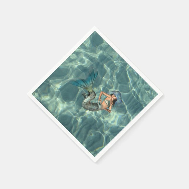 Underwater Mermaid Paper Napkins (Corner)