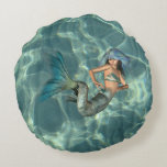 Underwater Mermaid Round Pillow