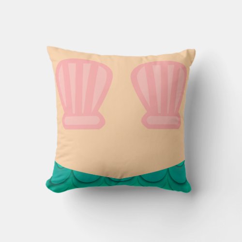 Underwater Mermaid Style Throw Pillow