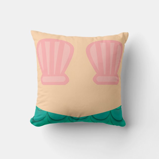 Underwater Mermaid Style Throw Pillow (Front)