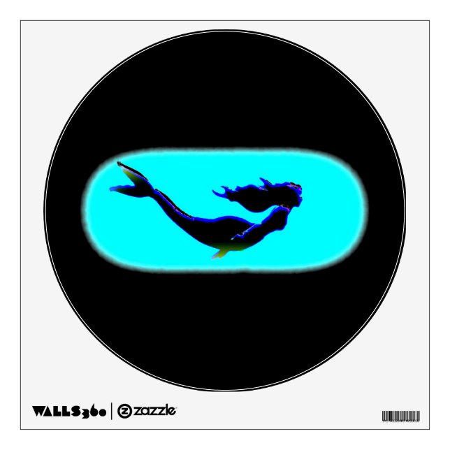underwater mermaid swimming wall sticker (Front)