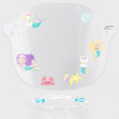 Underwater Mermaid Unicorn Cute Kids Face Shield (Front w/Glasses)
