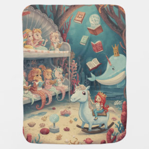 Underwater Mermaid Unicorn Sleepover Party Baby Blanket