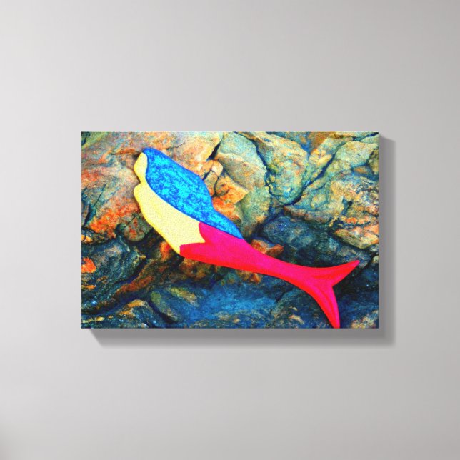 underwater mermaid wrapped canvas print (Front)