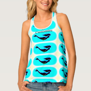 Underwater mermaids blue  tank top