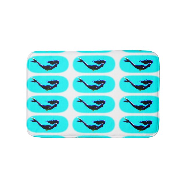 underwater mermaids swimming bathroom mat (Front)