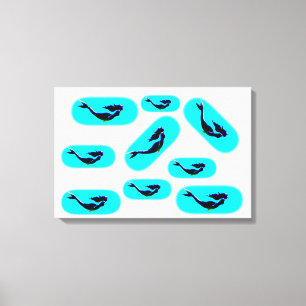 underwater mermaids swimming canvas print