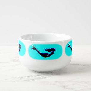 underwater mermaids swimming soup mug