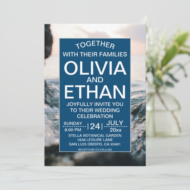Underwater nature seaside Wedding Invitation (Standing Front)