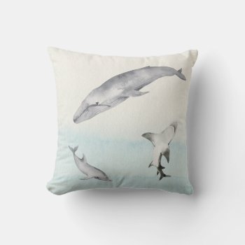 Underwater Ocean Life Whale Shark Dolphin Throw Pillow by Pip_Gerard at Zazzle