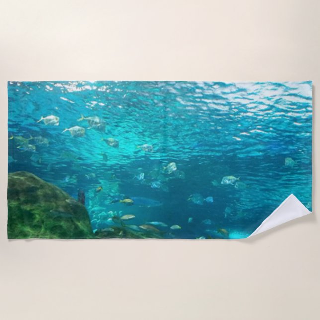 Underwater Ocean Photography Beach Towel (Front)