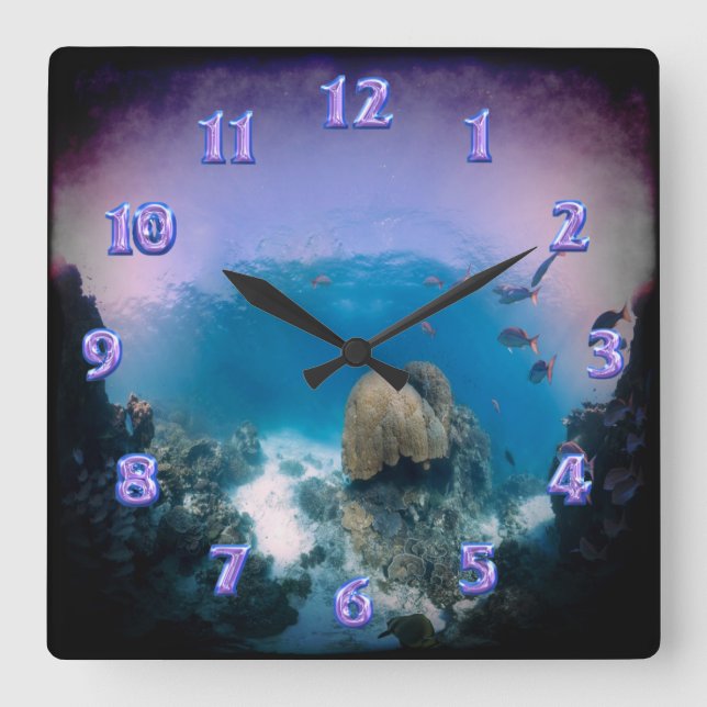 Underwater ocean scene Wall clock (Front)