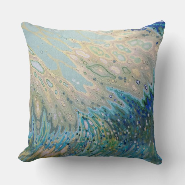 Underwater Ocean View Surf & Sand Decor Pillow (Front)