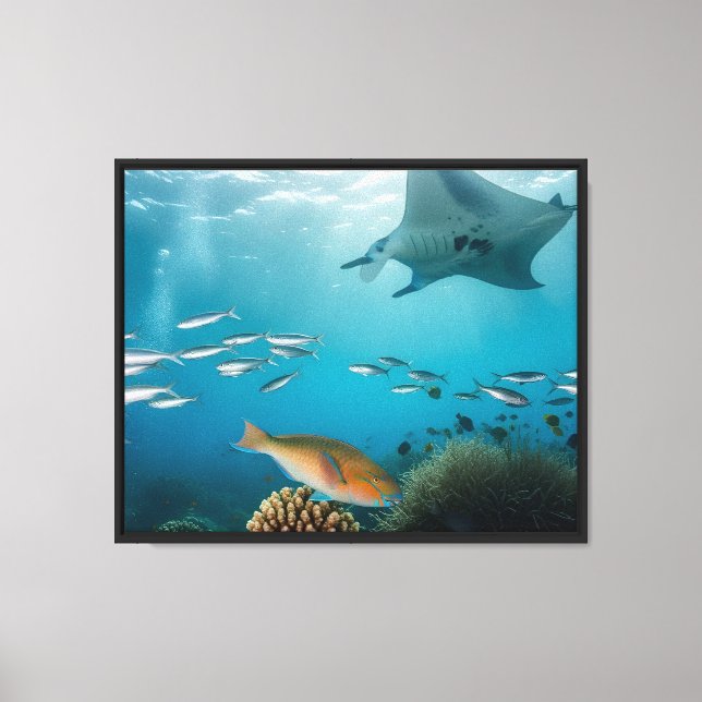 Underwater Ocean Wall Art with Tropical Fish and C (Front)