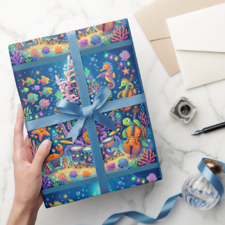 Underwater Octopus Band Wrapping Paper