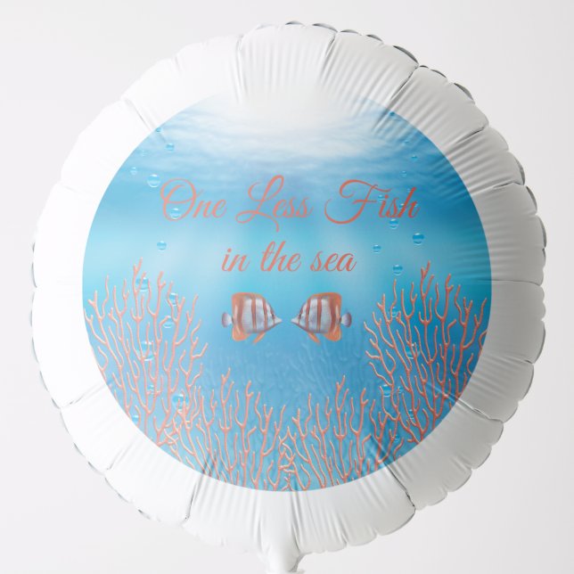Underwater One Less Fish in the Sea Wedding Large  Balloon (Front)